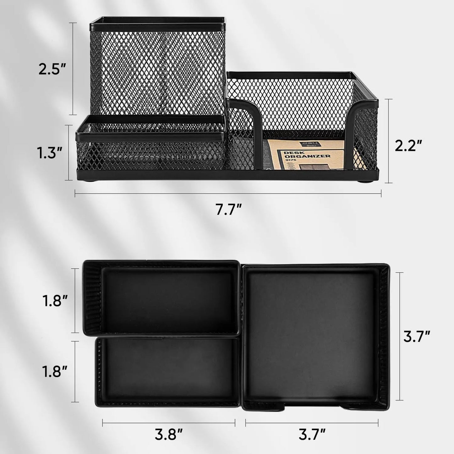 Schreibtisch-Organizer aus Metall – 3 Fächer, Stiftehalter für Büro & Homeoffice